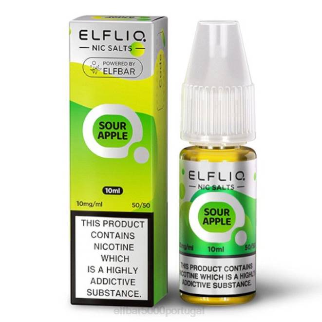 sais elfbar elfliq nic - maçã azeda - 10ml-10 mg/ml | ELF BAR Portugal Preço J8BD169