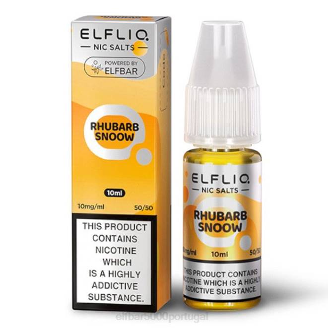 sais elfbar elfliq nic - ruibarbo snoow - 10ml-20 mg/ml | ELF BAR 10000 Sabores J8BD172