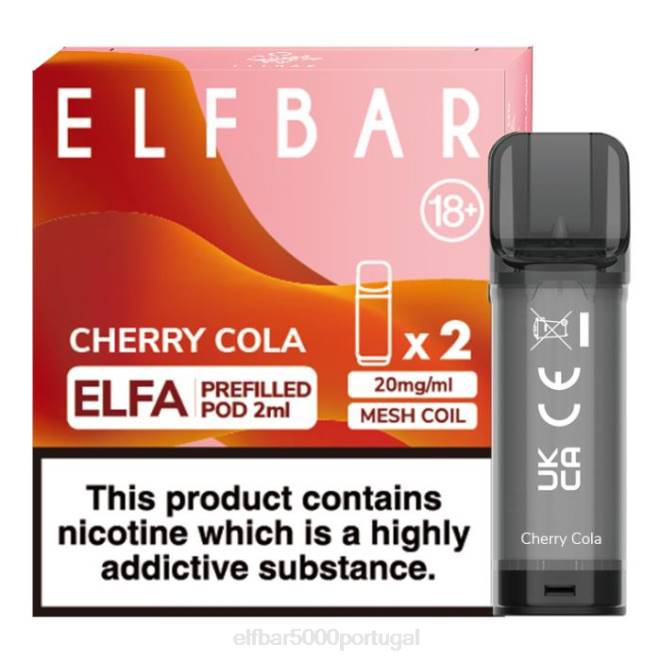 cápsula pré-cheia elfbar elfa - 2ml - 20mg (2 embalagens) | ELFBAR Lisboa J8BD113 cola de cereja