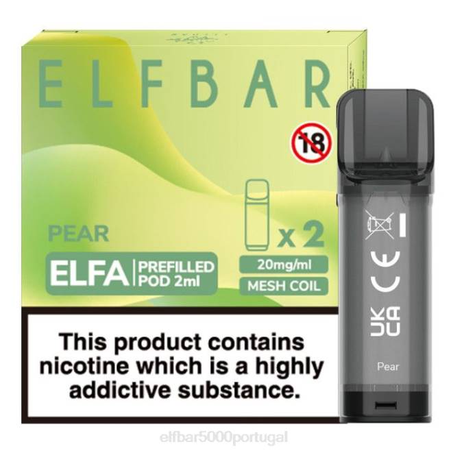 cápsula pré-cheia elfbar elfa - 2ml - 20mg (2 embalagens) | ELF BAR 5000 Preço J8BD123 pera