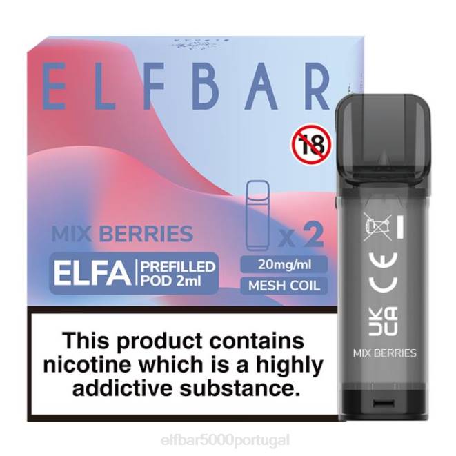 cápsula pré-cheia elfbar elfa - 2ml - 20mg (2 embalagens) | ELF BAR Portugal J8BD132 misture frutas