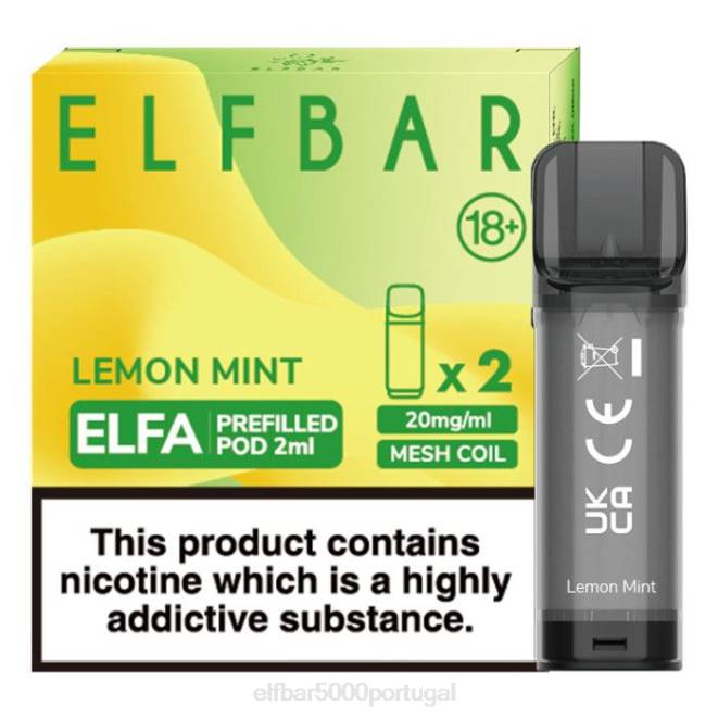 cápsula pré-cheia elfbar elfa - 2ml - 20mg (2 embalagens) | ELF BAR Preço J8BD110 hortelã-limão