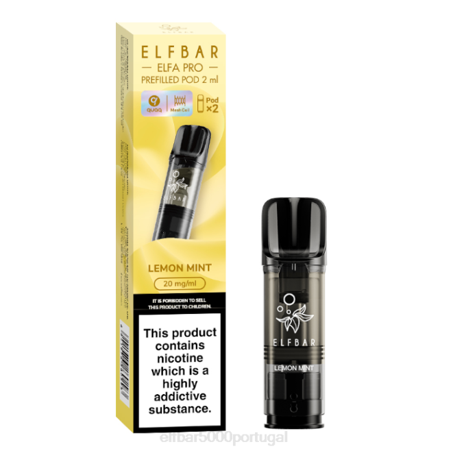 elfbar elfa pro cápsulas pré-cheias - 20 mg - 2 unidades | ELF BAR 10000 Sabores J8BD82 hortelã-limão