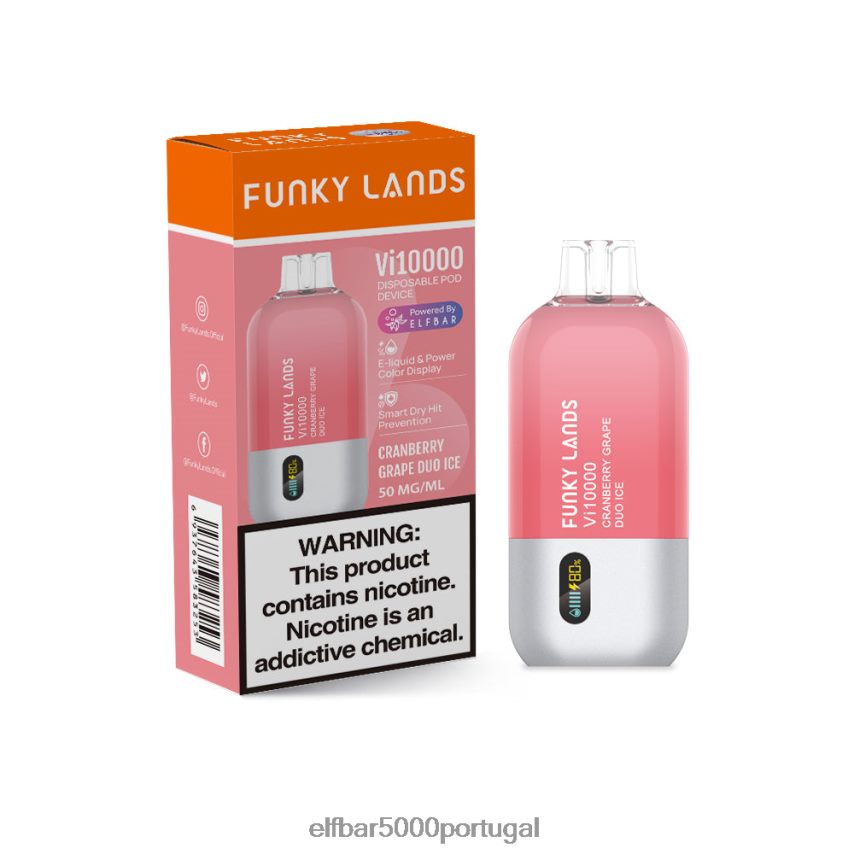 ELFBAR Funky Lands Melhor Sabor Vape Descartável Série Uva Vi10000 gelo duo de uva e cranberry 44FF8Z150 | ELF BAR Portugal