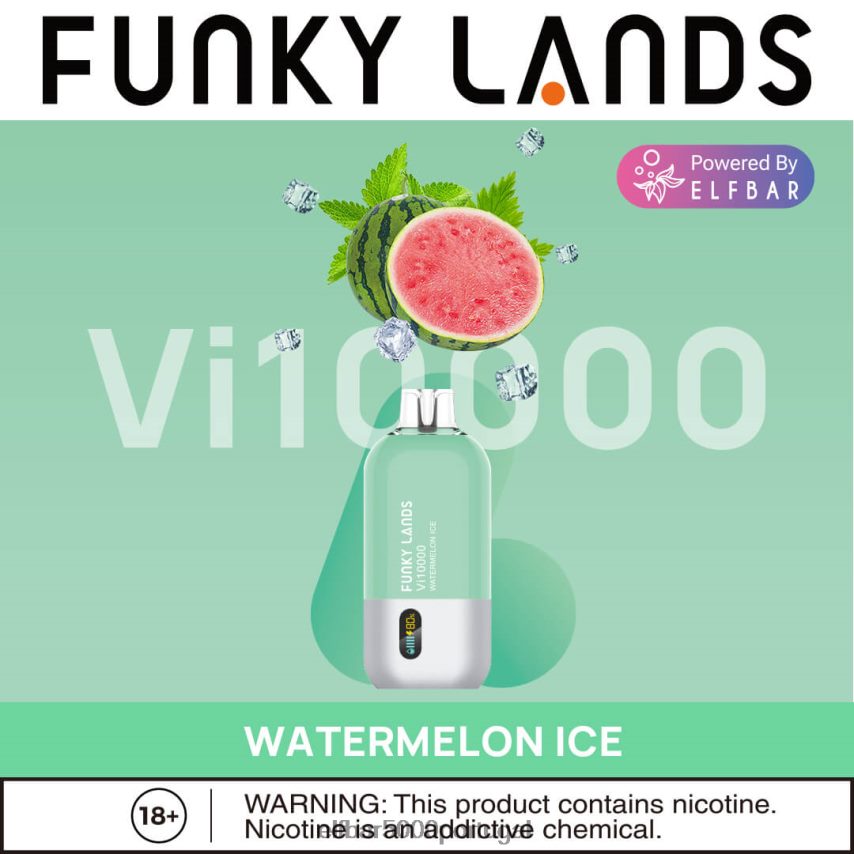 ELFBAR Funky Lands Melhor Sabor Vape Descartável Vi10000 Série Iced gelo de melancia 44FF8Z154 | ELF BAR 10000 Sabores