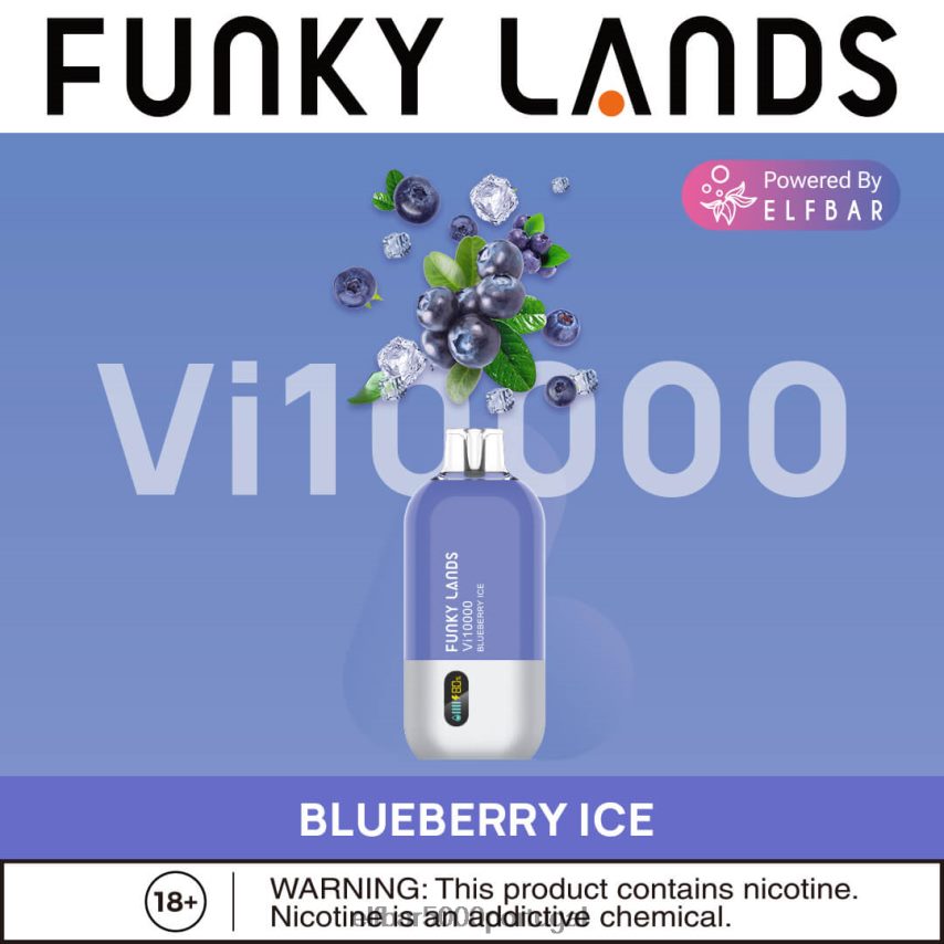 ELFBAR Funky Lands Melhor Sabor Vape Descartável Vi10000 Série Iced gelo de mirtilo 44FF8Z151 | ELF BAR Portugal Preço