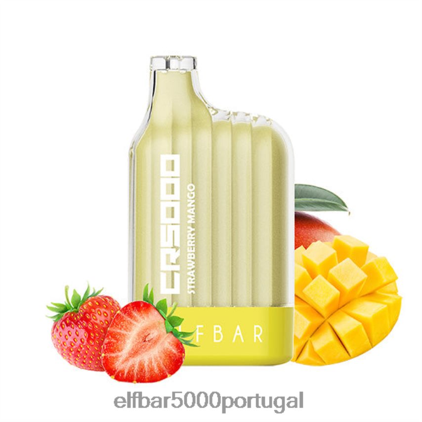 ELFBAR cr5000 vape descartável 5000 baforadas manga morango 44FF8Z33 | ELF BAR 5000 Preço